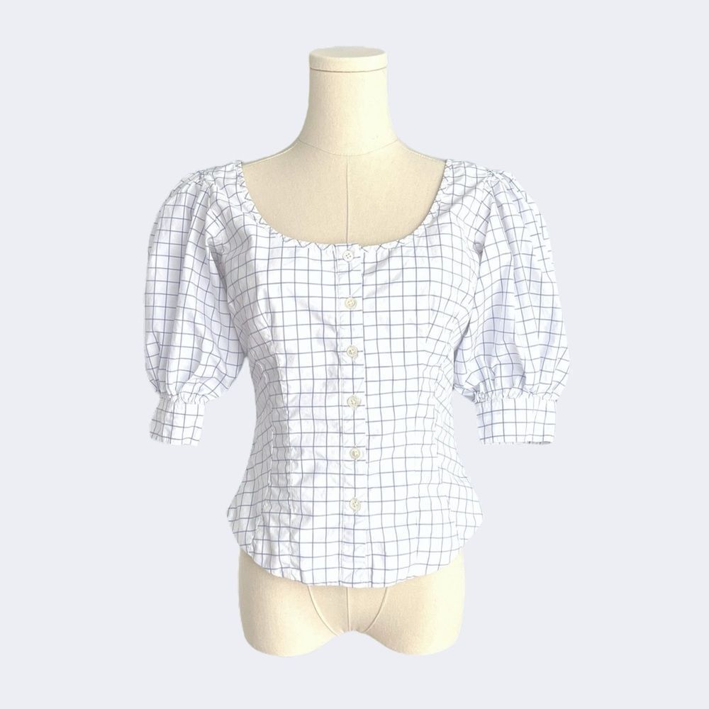 LAUREN by RALPH LAUREN NWOT puff sleeve bustier in Cotton Size 2